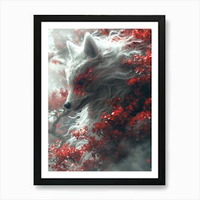 Beautiful Fantasy White Fox 14 Art Print