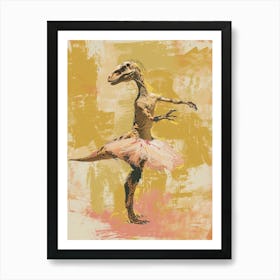 Dinosaur Dancing In A Tutu Pastels 3 Art Print