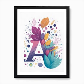 Colorful Letter A Illustration 112 Art Print