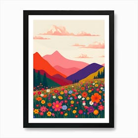 Wild Flowers In The Mountains Poster