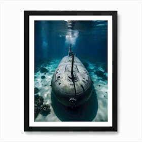 Submarine In The Ocean -Reimagined 18 Art Print