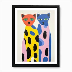 Colourful Kids Animal Art Panther 1 Art Print