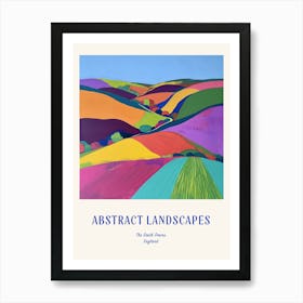 Colourful Abstract The South Downs England 2 Poster Blue Art Print
