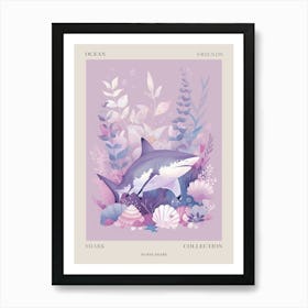 Purple Nurse Shark Illustration 3 Poster Art Print