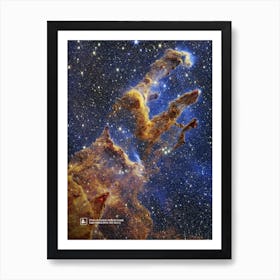 JWST Pillars of Creation, 2022 - Eagle Nebula, M16, NGC 6611 (James Webb/JWST) — space poster, science poster, space photo, space art, jwst picture Art Print