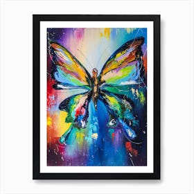 Bright Painting Cololrful Butterfly Art Print