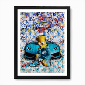 Pop Art Simpon Luxury Car Art Print