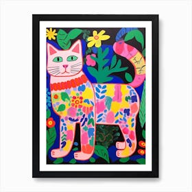 Maximalist Animal Painting Cat 2 Art Print