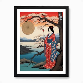 Lake Mashu, Japan Vintage Travel Art 2 Art Print