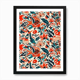 Petals Tango London Fabrics Floral Pattern 1 Art Print