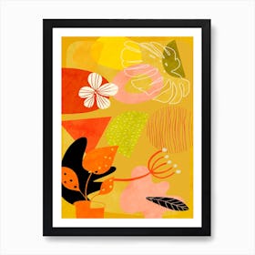 Mid Century Garden Shapes June2 Art Print