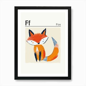 Animals Alphabet Fox 1 Art Print