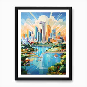 Singapore, Geometric Illustration 4 Art Print