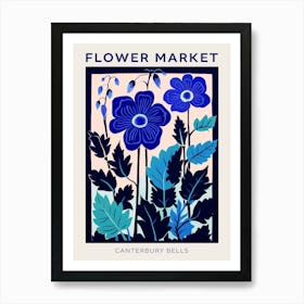 Blue Flower Market Poster Canterbury Bells 2 Art Print