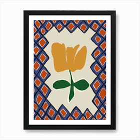 Petal plaid playtime II Art Print