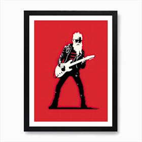 Santa Claus With Guitar Art Print