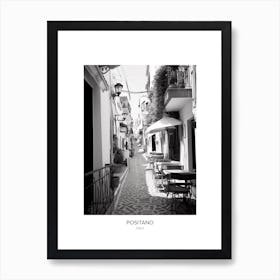 Poster Of Positano, Italy, Black And White Photo 1 Art Print