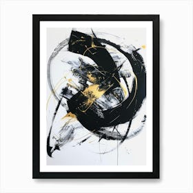 Abstract Black And Gold Painting 63 Art Print