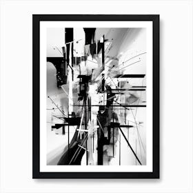 Curiosity Abstract Black And White 1 Art Print