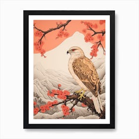 Bird Illustration Red Tailed Hawk 4 Art Print