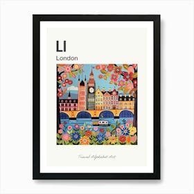 Kids Travel Alphabet  London 1 Art Print