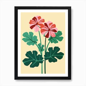 Cut Out Style Flower Art Geranium 1 Art Print