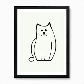 Cat Line Drawing Sketch 10 Art Print