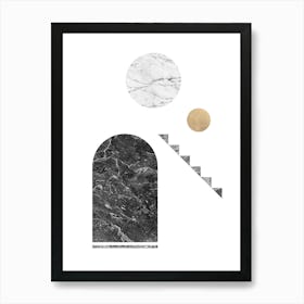 Geometric collage of textures 9 Art Print