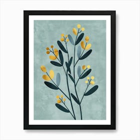 Cedar Tree Flat Illustration 7 Art Print