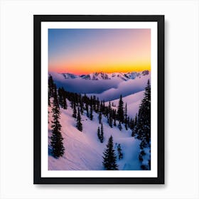 El Tarter, Andorra Sunrise Skiing Poster Art Print