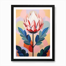 Protea 1 Hilma Af Klint Inspired Pastel Flower Painting Art Print