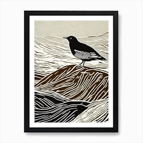 Dipper Linocut Bird Art Print