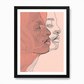 Simplicity Pink Lines Woman Abstract 3 Art Print