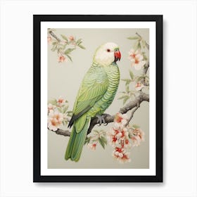 Ohara Koson Inspired Bird Painting Parrot 2 Affiche