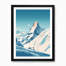 Val D Isere   France, Ski Resort Illustration 2 Simple Style Art Print