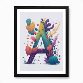 Colorful Letter A Illustration 94 Art Print