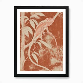 Chameleon Block Print 2 Art Print