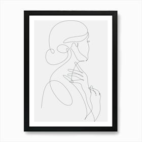 Single Line Drawing Of A Woman Affiche