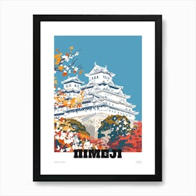 Himeji Castle Japan 1 Colourful Illustration Poster Art Print