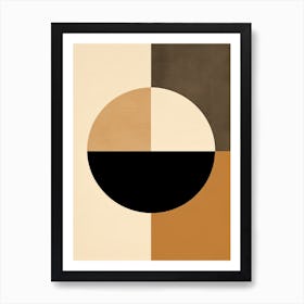 Ethereal Echoes; Beige Mid Century Resonance Art Print