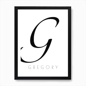 Gregory Typography Name Initial Word Art Print