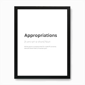 Appropriations Definition Meaning Poster