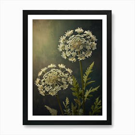 Two Flowers On A Dark Background Art Print