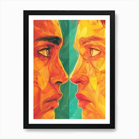 Two Faces Facing Each Other Art Print