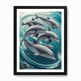 Dolphins In The Ocean Art Print