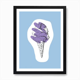 Kitchen Pop Ice Cream Blue Art Print