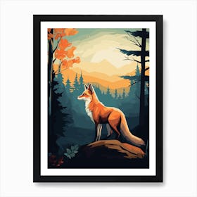 Fox In The Forest Art Print