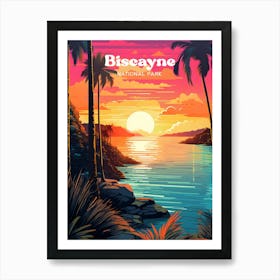 Biscayne National Park Florida Outdoor Modern Travel Illustration Art Print