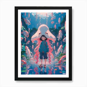 Anime Squid Girl Art Print
