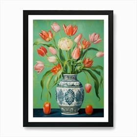 Flowers In A Vase Still Life Painting Tulips 6 Art Print